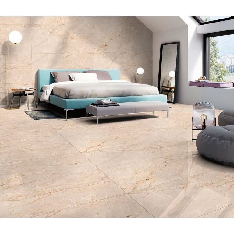 Керамогранит Mita Ceramic (Митасерамик) Sauron Crema Glossy Бежевый 60х120 см, глянцевый