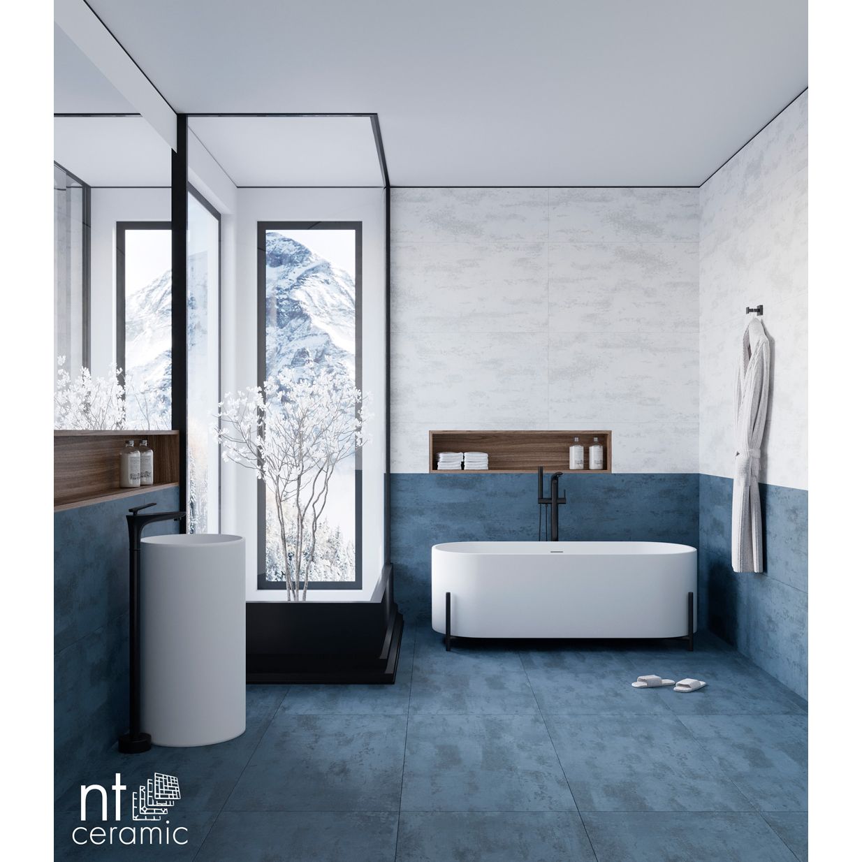 Керамогранит NT Ceramic Metallic Azul 60х120 см, NTT99608M