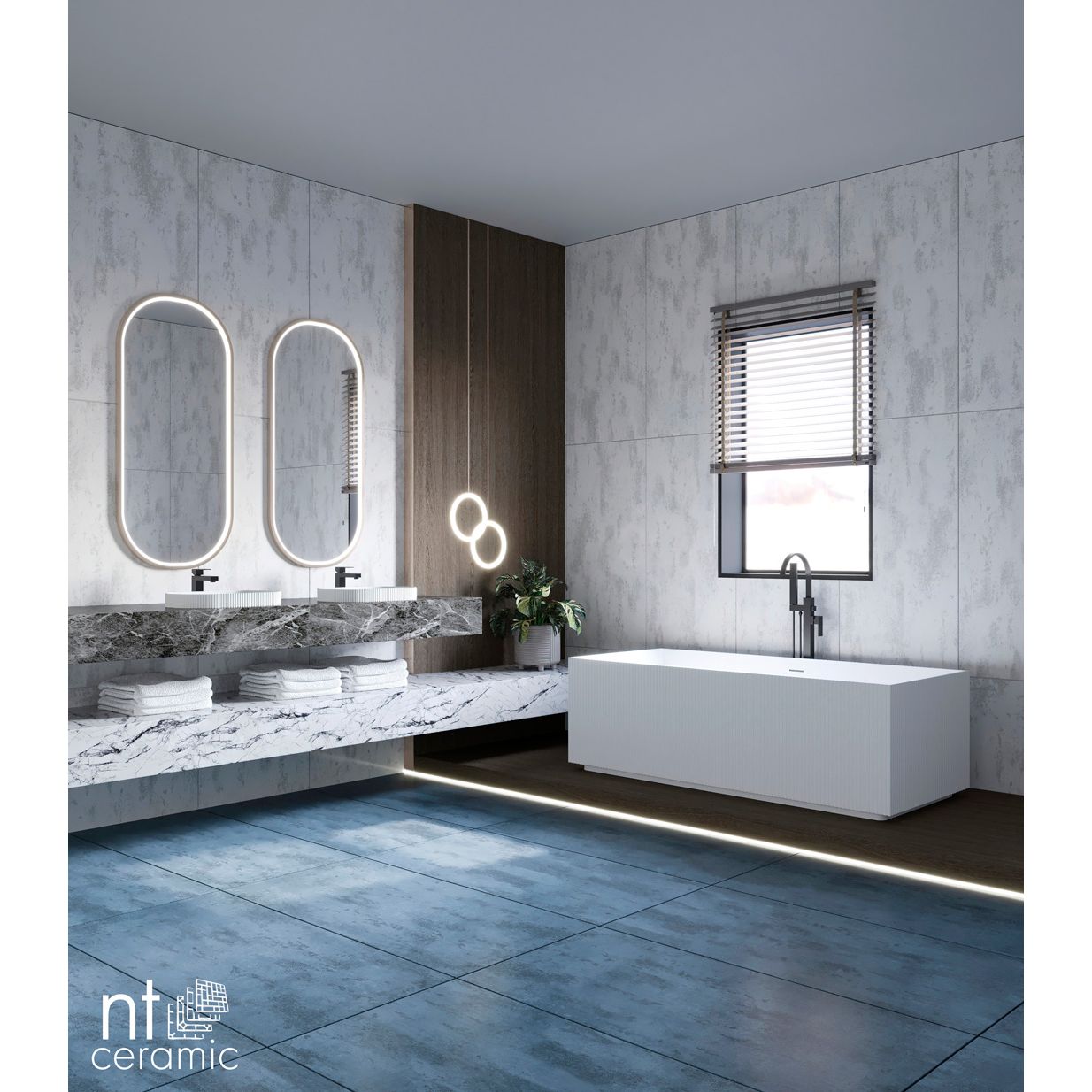 Керамогранит NT Ceramic Metallic Azul 60х120 см, NTT99608M