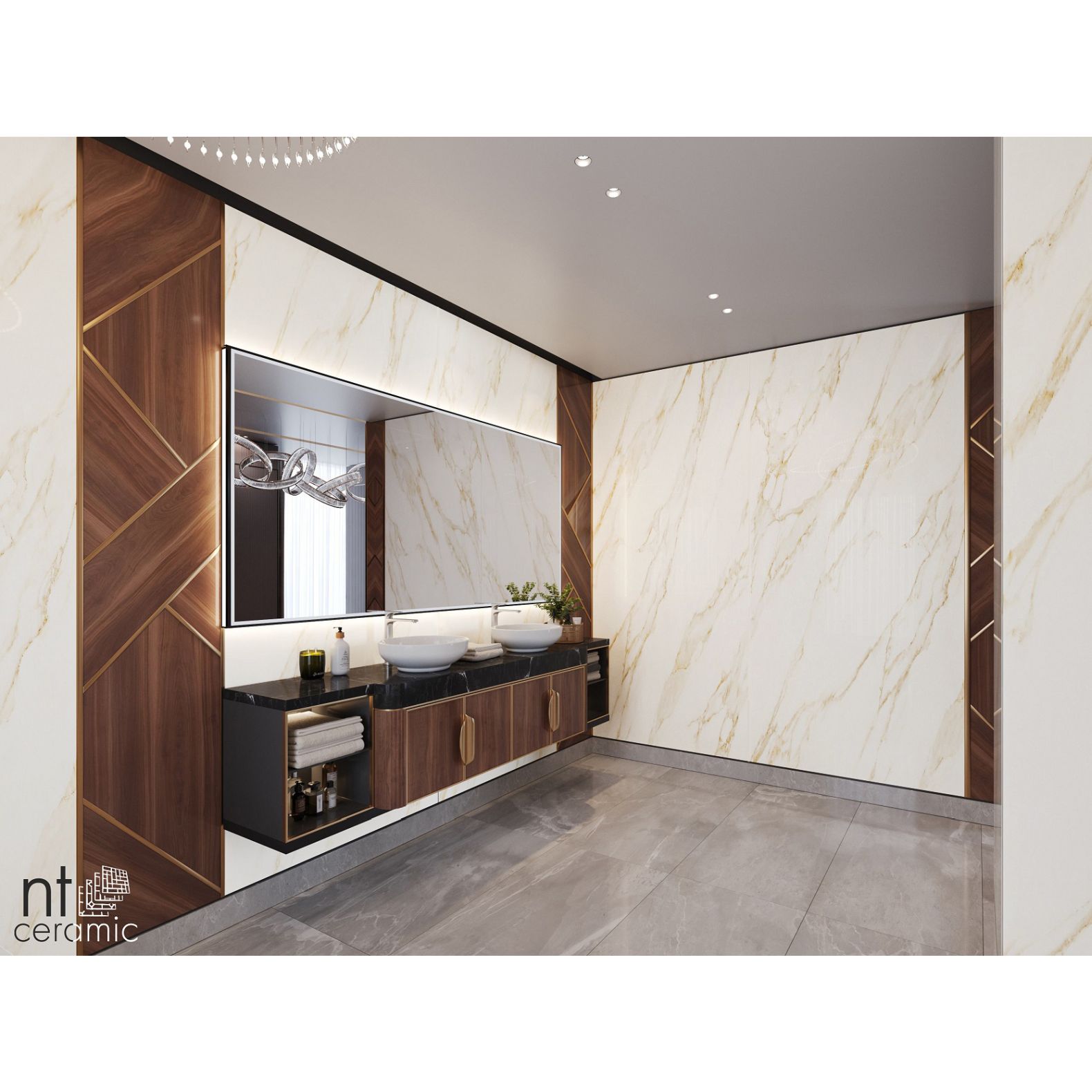 Керамогранит NT Ceramic Atlas Home Arabesco Gold, NTT3501L