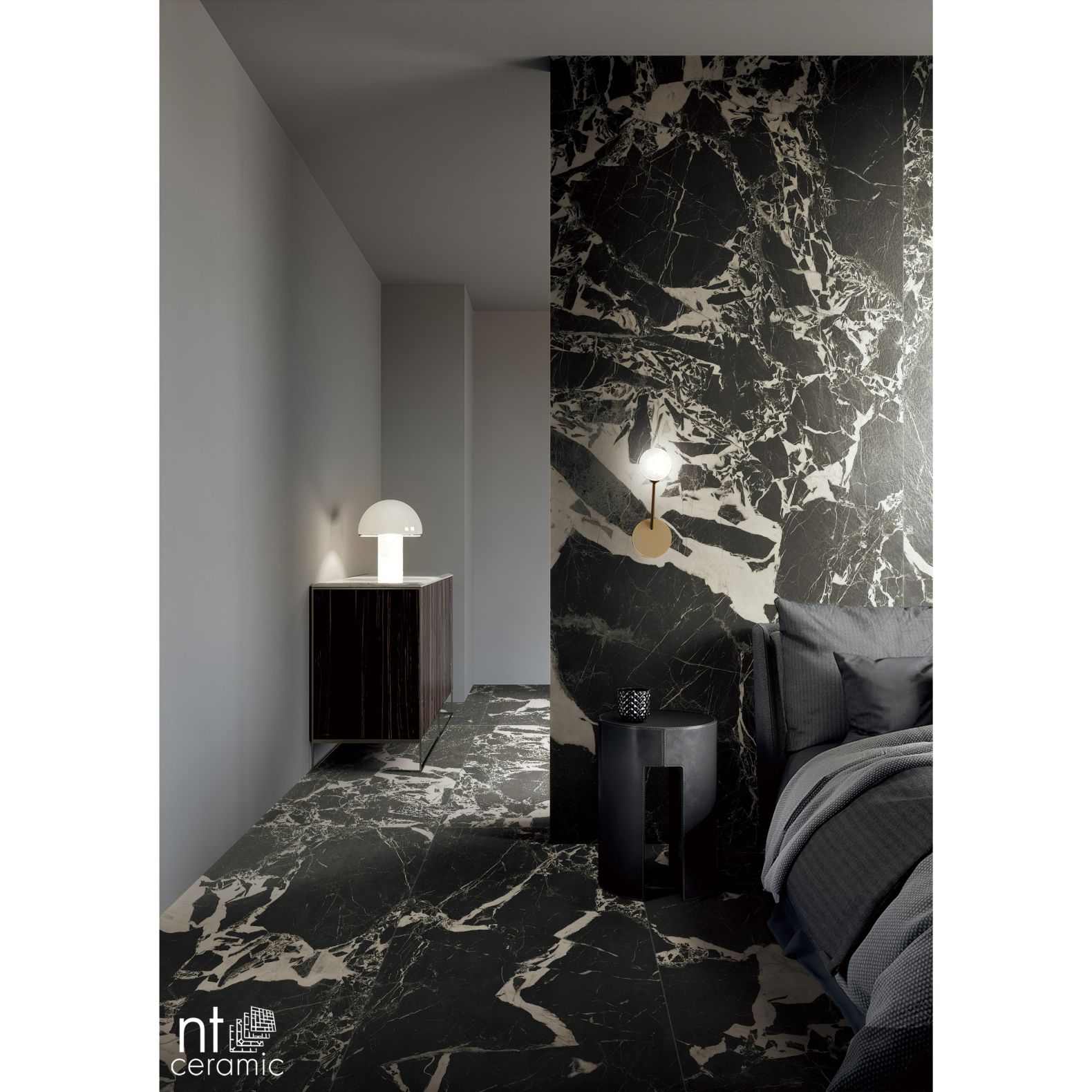 Керамогранит NT Ceramic (Нт Керамик) Quanta Grey Portoro Black 60х120 см, NS612NTT9028L