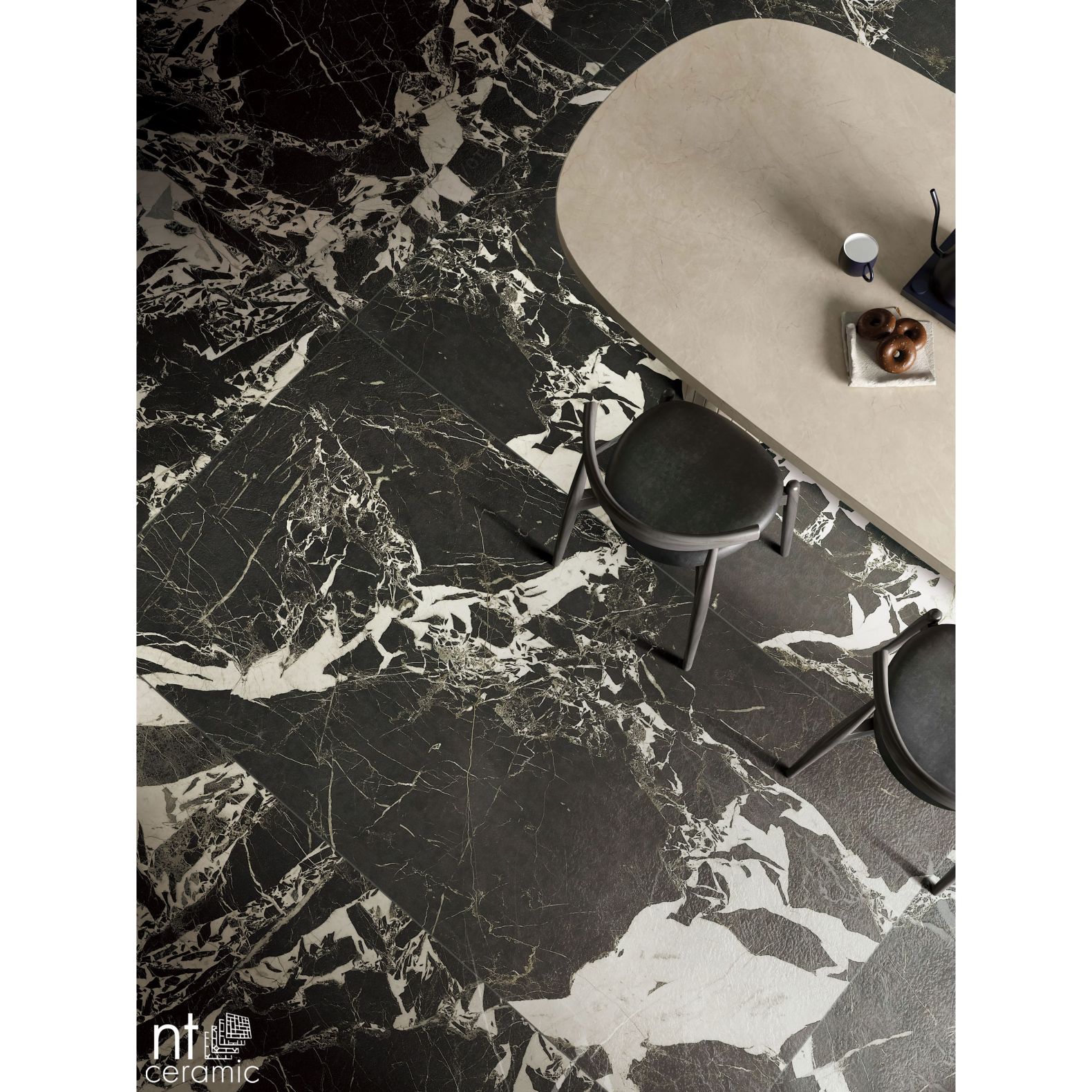 Керамогранит NT Ceramic (Нт Керамик) Quanta Grey Portoro Black 60х120 см, NS612NTT9028L