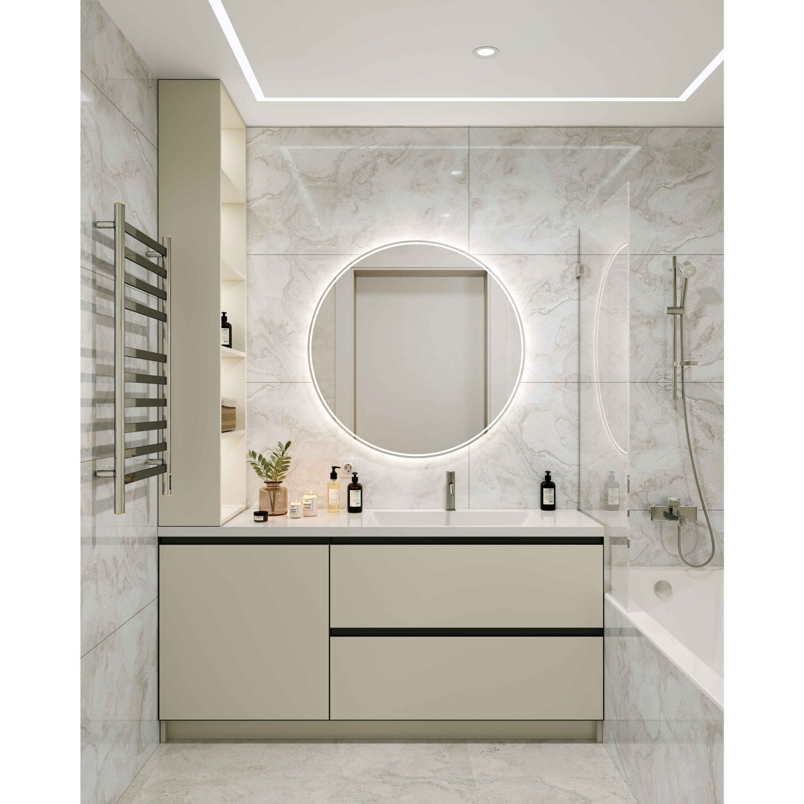 Керамогранит Buono Ceramica (Боно Керамика) Aquarelle Ivory Glossy 60х120 см, глянцевый, MVL4412P