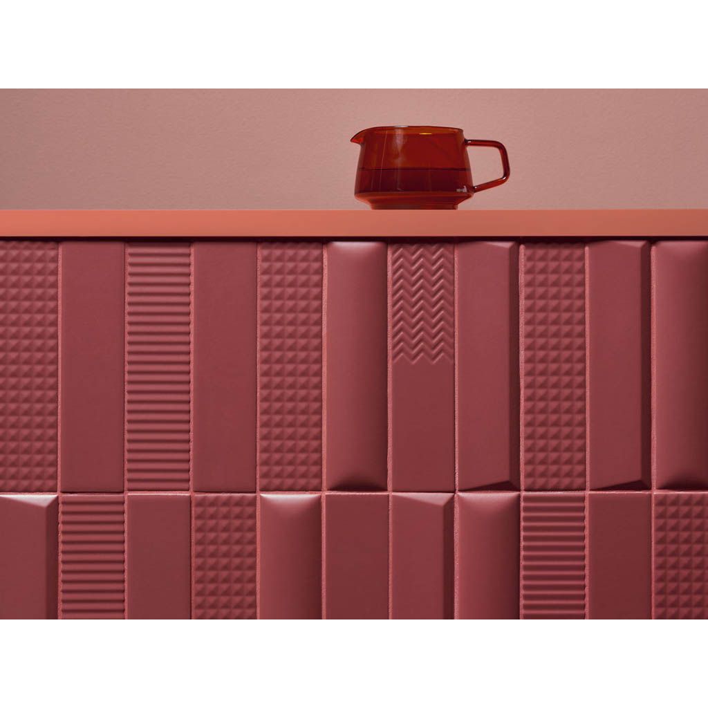 Плитка настенная 41zero42 (41зиро42) Biscuit Stud Bordeaux 5x20 см