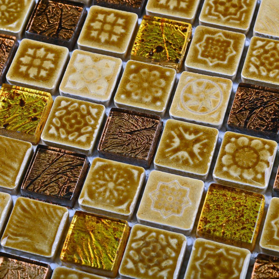 Мозаика Bonaparte (Бонапарт) Morocco Gold Глянцевая 30x30 см (чип 2,3x2,3 см)