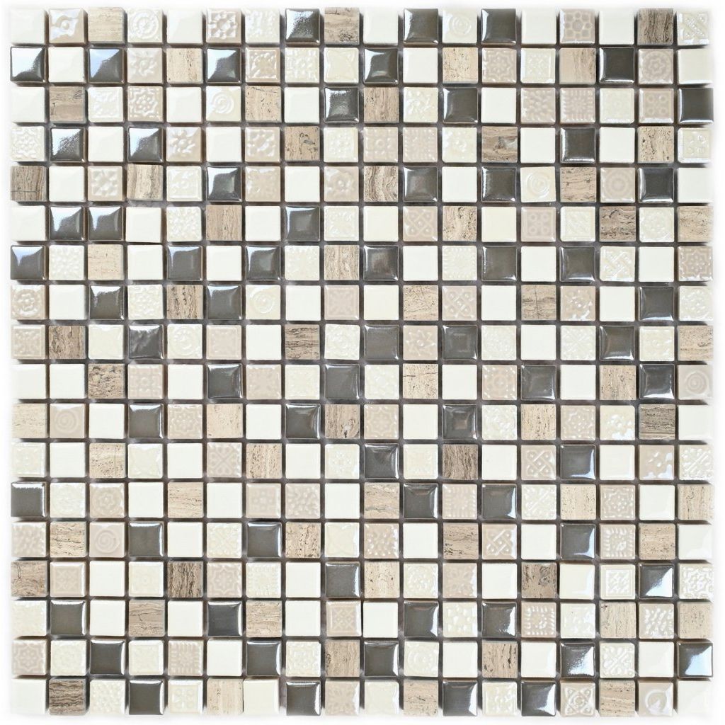 Мозаика Bonaparte (Бонапарт) Smoke Глянцевая 30x30 см (чип 1,5x1,5 см)