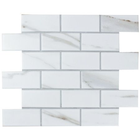 Мозаика Bonaparte (Бонапарт) Brick Calacatta Gold Матовая 28.75x29.2 см (чип 4,5x9,5 см)