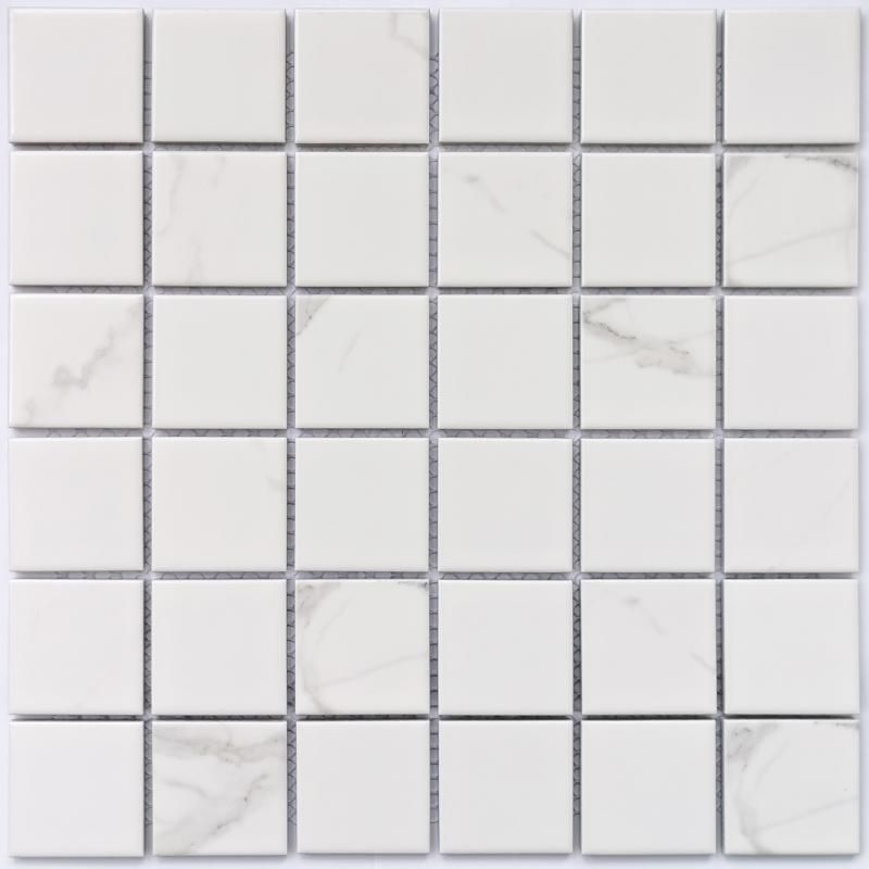 Мозаика Bonaparte (Бонапарт) Calacatta-48 Матовая 30.6x30.6 см (чип 4,8x4,8 см)