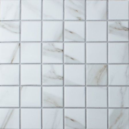Мозаика Bonaparte (Бонапарт) Calacatta Gold-48 Матовая 30.6x30.7 см (чип 4,8x4,9 см)
