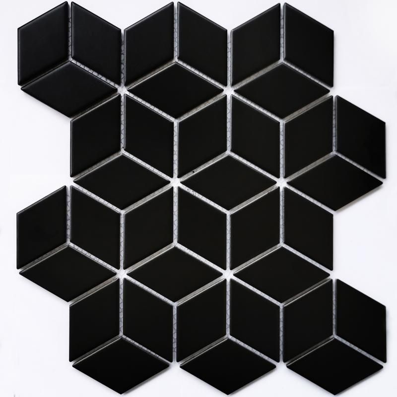 Мозаика Bonaparte (Бонапарт) Landa Black matt Матовая 26.74x30.9 см (чип 4,8x4,8 см)