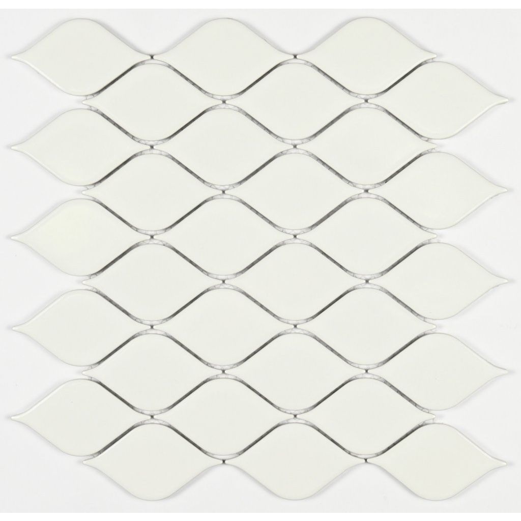 Мозаика Bonaparte (Бонапарт) Melany White glossy Глянцевая 26.4x28 см (чип 4,8x8,6 см)