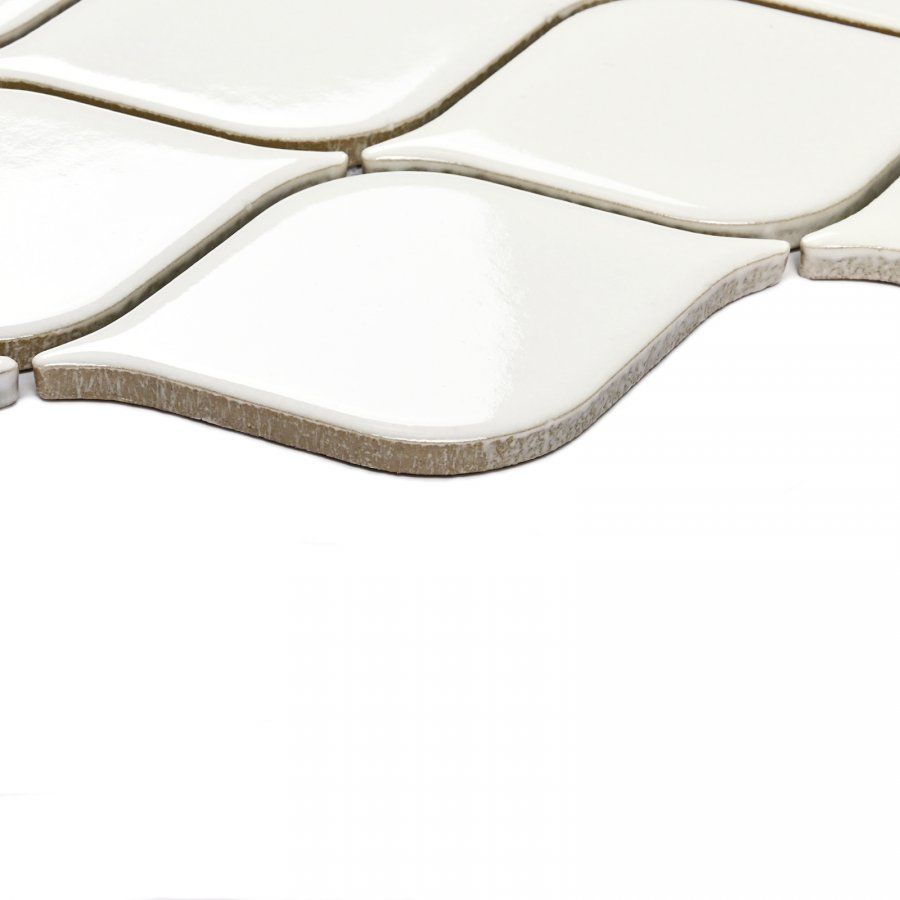 Мозаика Bonaparte (Бонапарт) Melany White glossy Глянцевая 26.4x28 см (чип 4,8x8,6 см)