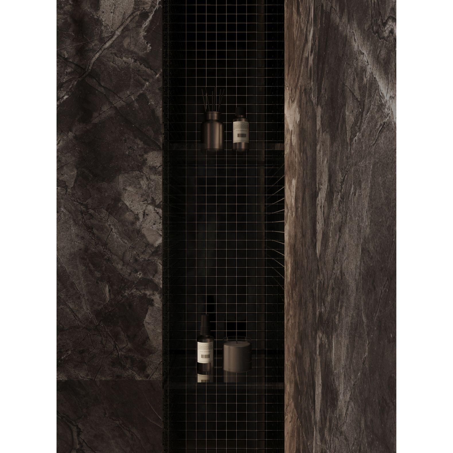 Мозаика Bonaparte (Бонапарт) Black glass Глянцевая 30x30 см (чип 2,5x2,5 см)