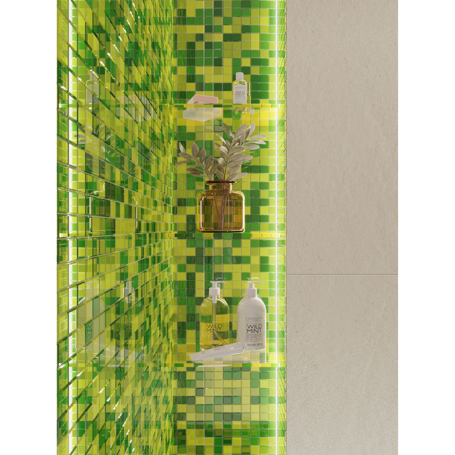 Мозаика Bonaparte (Бонапарт) Apple mix Глянцевая 30x30 см (чип 2,5x2,5 см)