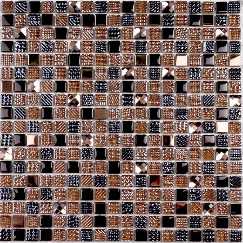 Мозаика Bonaparte (Бонапарт) Crystal brown Глянцевая 30x30 см (чип 1,5x1,5 см)
