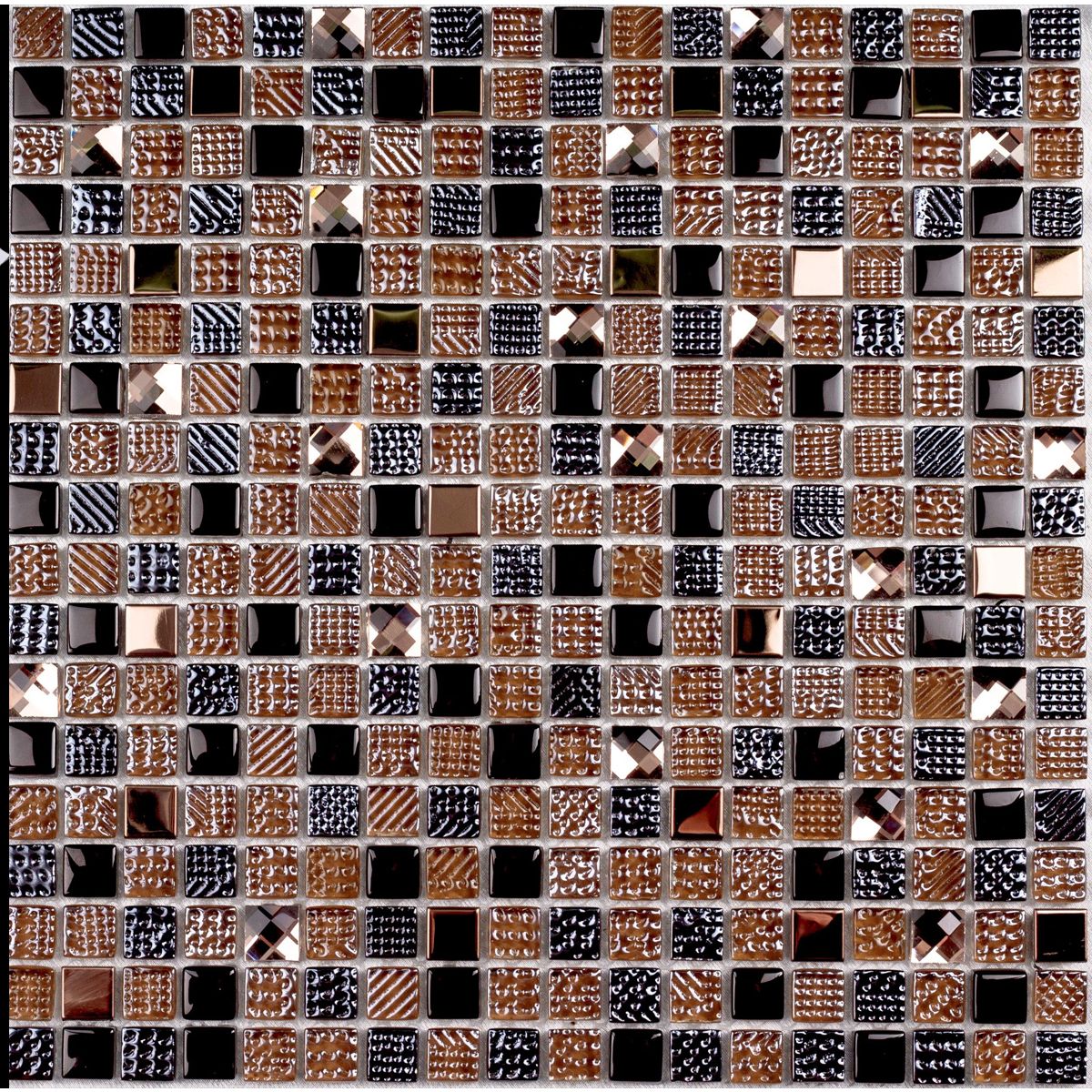 Мозаика Bonaparte (Бонапарт) Crystal brown Глянцевая 30x30 см (чип 1,5x1,5 см)