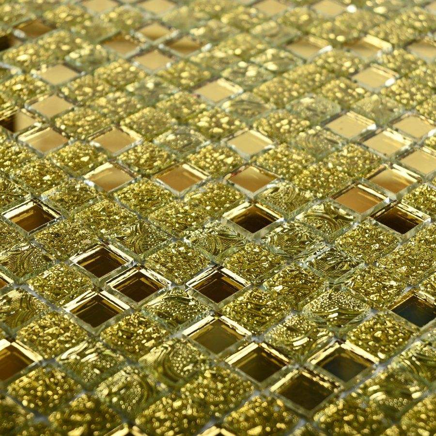 Мозаика Bonaparte (Бонапарт) Mirror gold Глянцевая 30x30 см (чип 1,5x1,5 см)