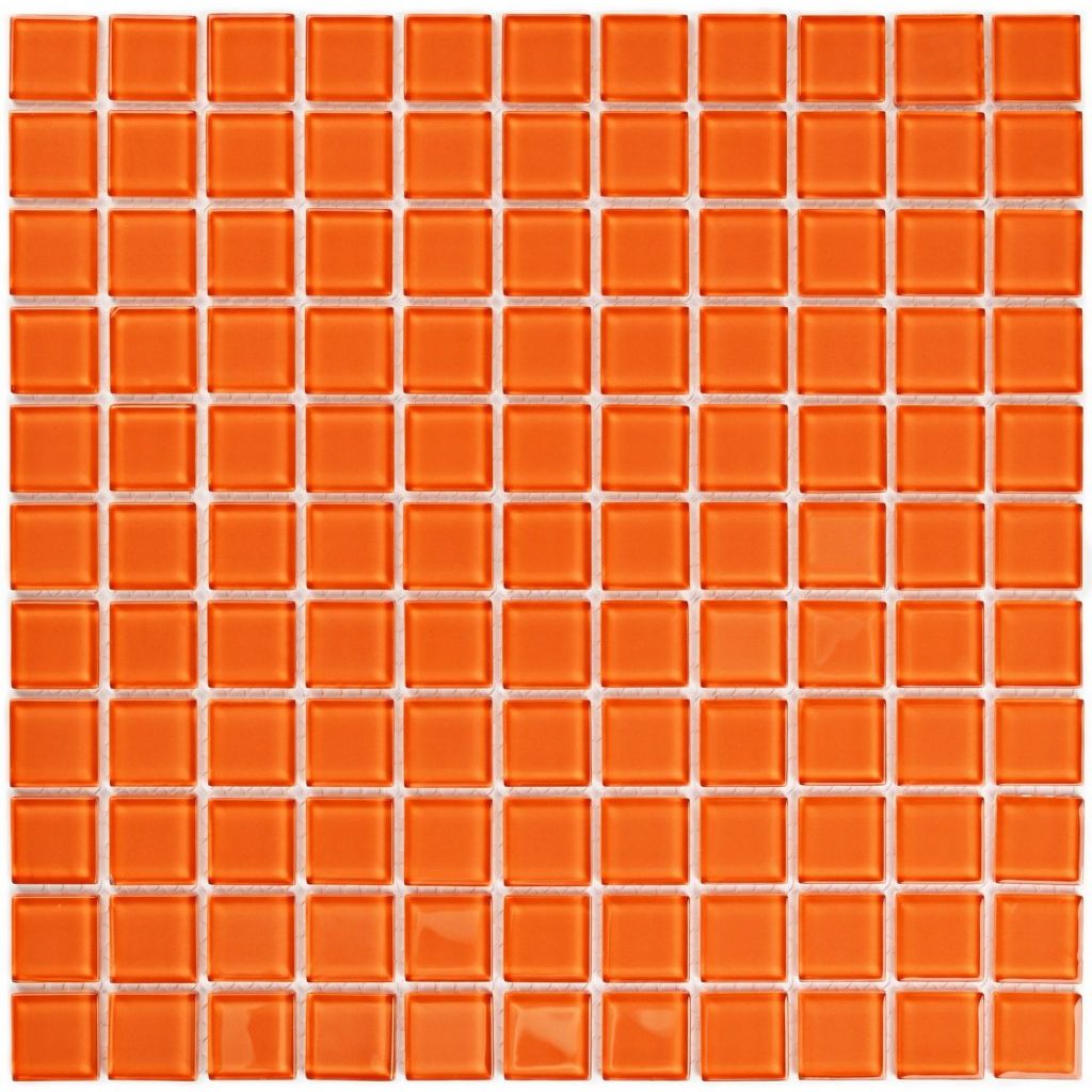 Мозаика Bonaparte (Бонапарт) Orange glass Глянцевая 30x30 см (чип 2,5x2,5 см)