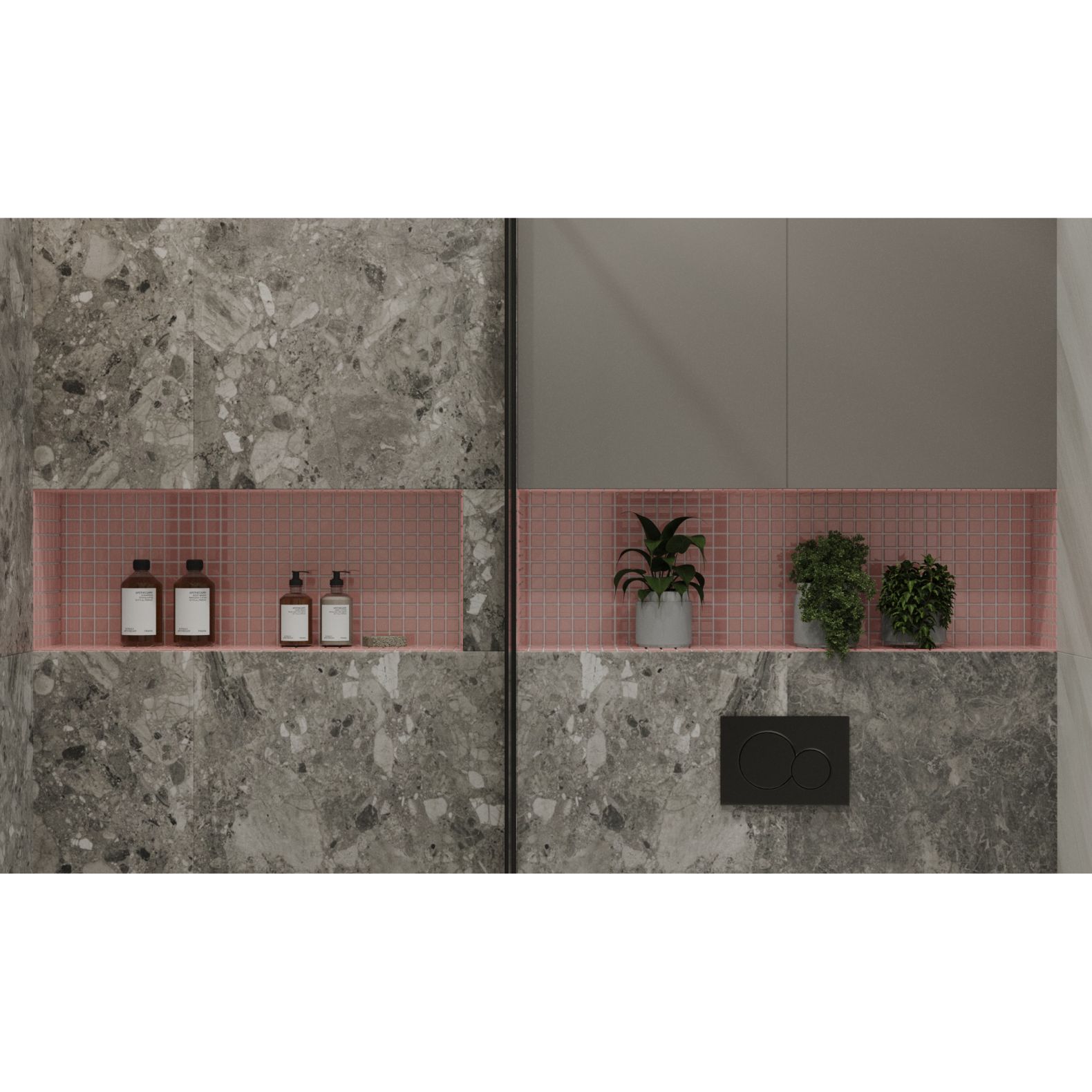 Мозаика Bonaparte (Бонапарт) Pink glass Глянцевая 30x30 см (чип 2,5x2,5 см)