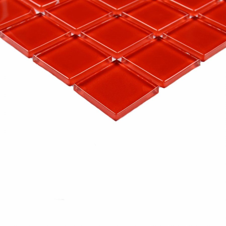 Мозаика Bonaparte (Бонапарт) Red glass Глянцевая 30x30 см (чип 2,5x2,5 см)