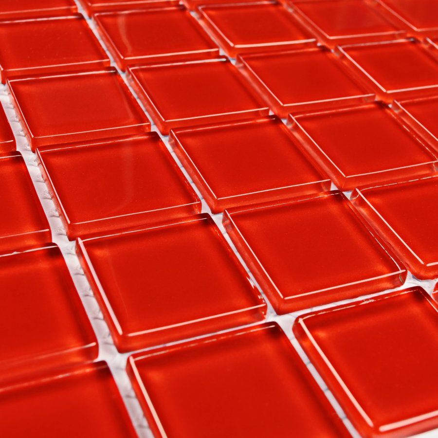 Мозаика Bonaparte (Бонапарт) Red glass Глянцевая 30x30 см (чип 2,5x2,5 см)