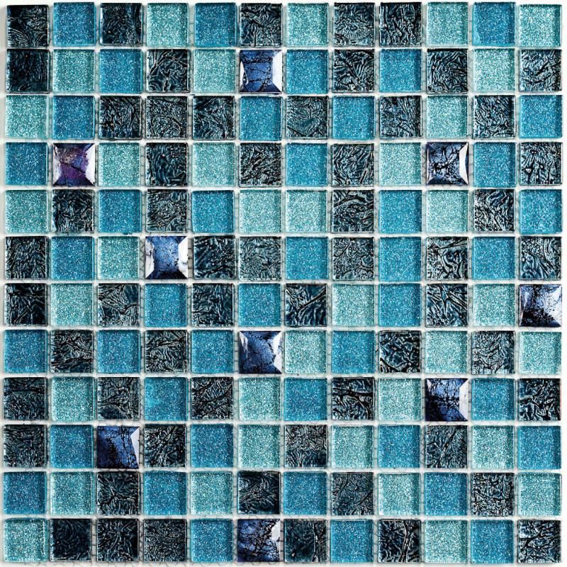 Мозаика Bonaparte (Бонапарт) Satin Blue Глянцевая 30x30 см (чип 2,3x2,3 см)