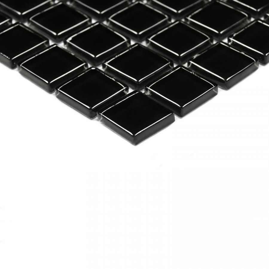 Мозаика Bonaparte (Бонапарт) Super black Глянцевая 30x30 см (чип 1,5x1,5 см)