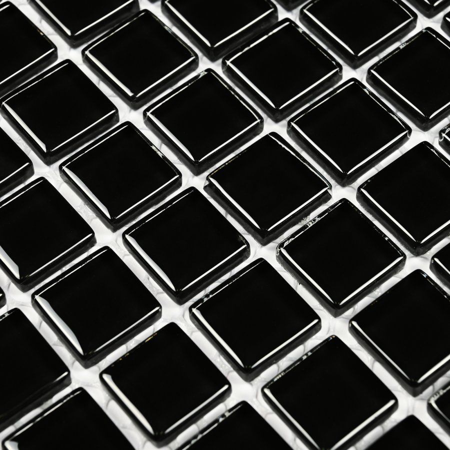 Мозаика Bonaparte (Бонапарт) Super black Глянцевая 30x30 см (чип 1,5x1,5 см)