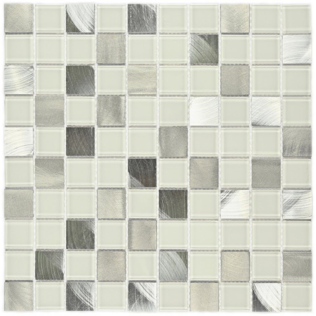 Мозаика Bonaparte (Бонапарт) Titan Silver Глянцевая 31.8x31.8 см (чип 3x3 см)