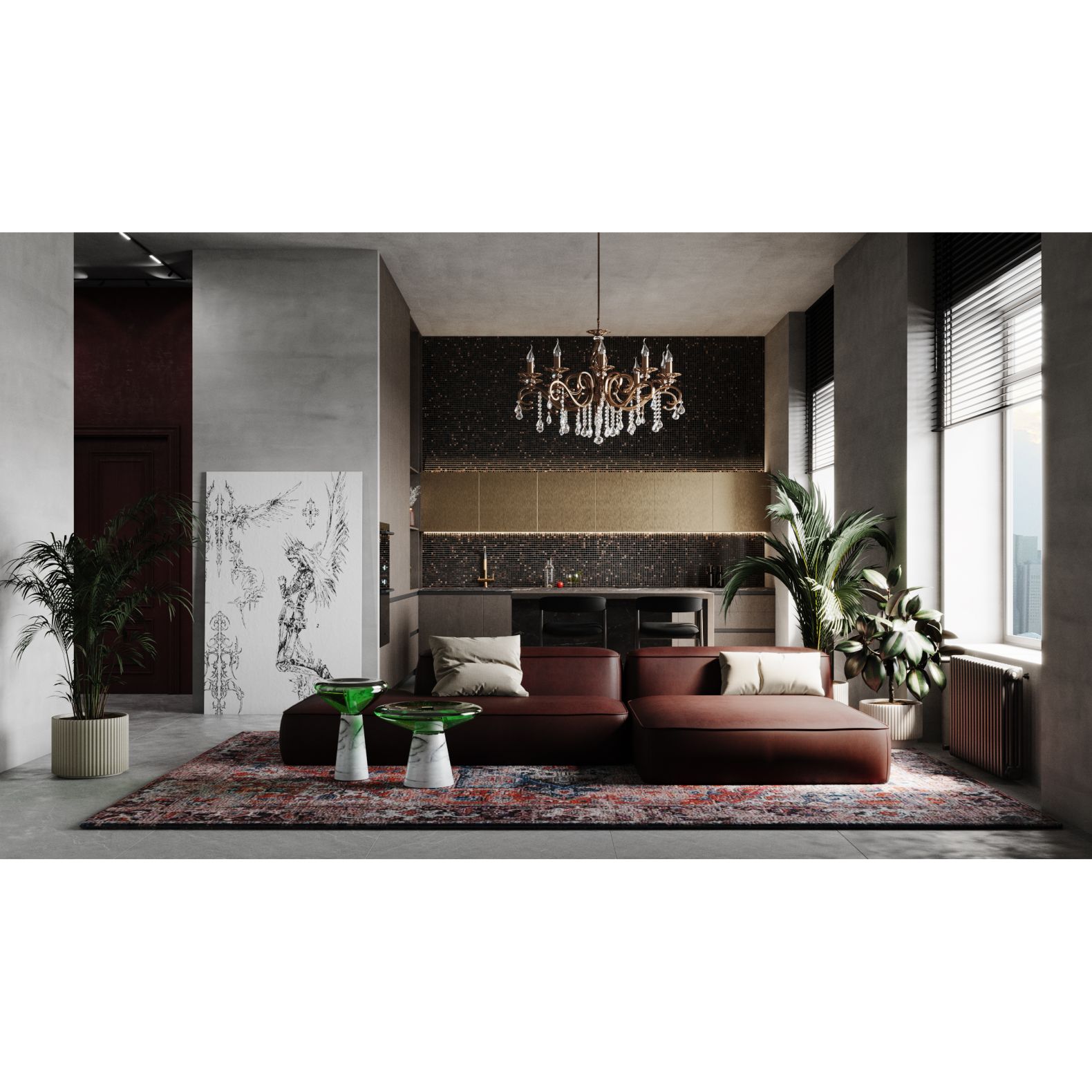 Мозаика Bonaparte (Бонапарт) Arabika Полуглянцевая 32.7x32.7 см (чип 2x2 см)