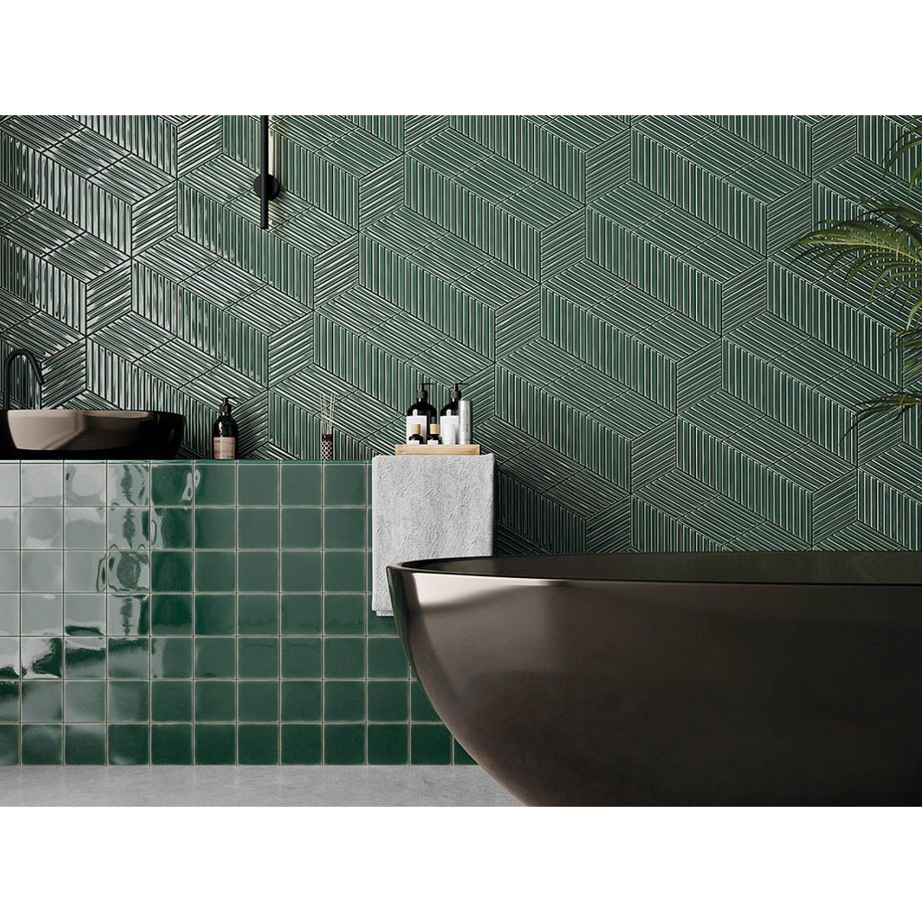 Настенная плитка Wow (Вау) Spike Bars B Royal Green 15x25.9 см