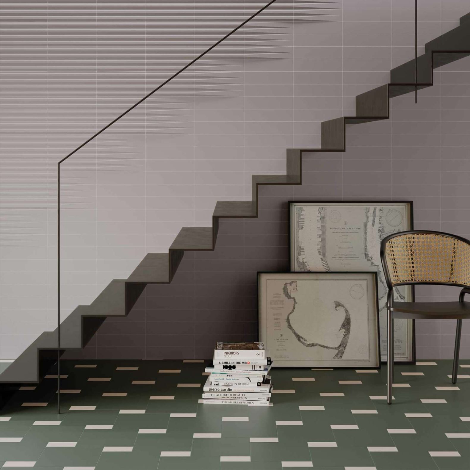 Настенная плитка Wow (Вау) Stripes Transition Dove 7.5x30 см