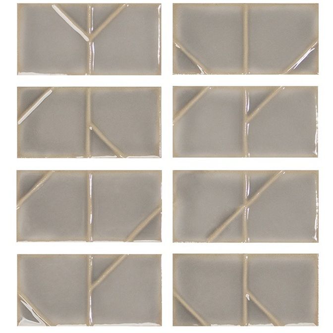 Настенная плитка Wow (Вау) Yoko Origami Pewter 6.25x12.5 см