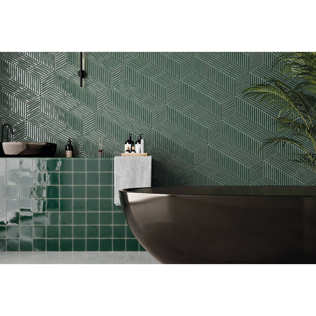 Керамическая плитка Wow (Вау) Spike Bars A Royal Green 15x25,9 см
