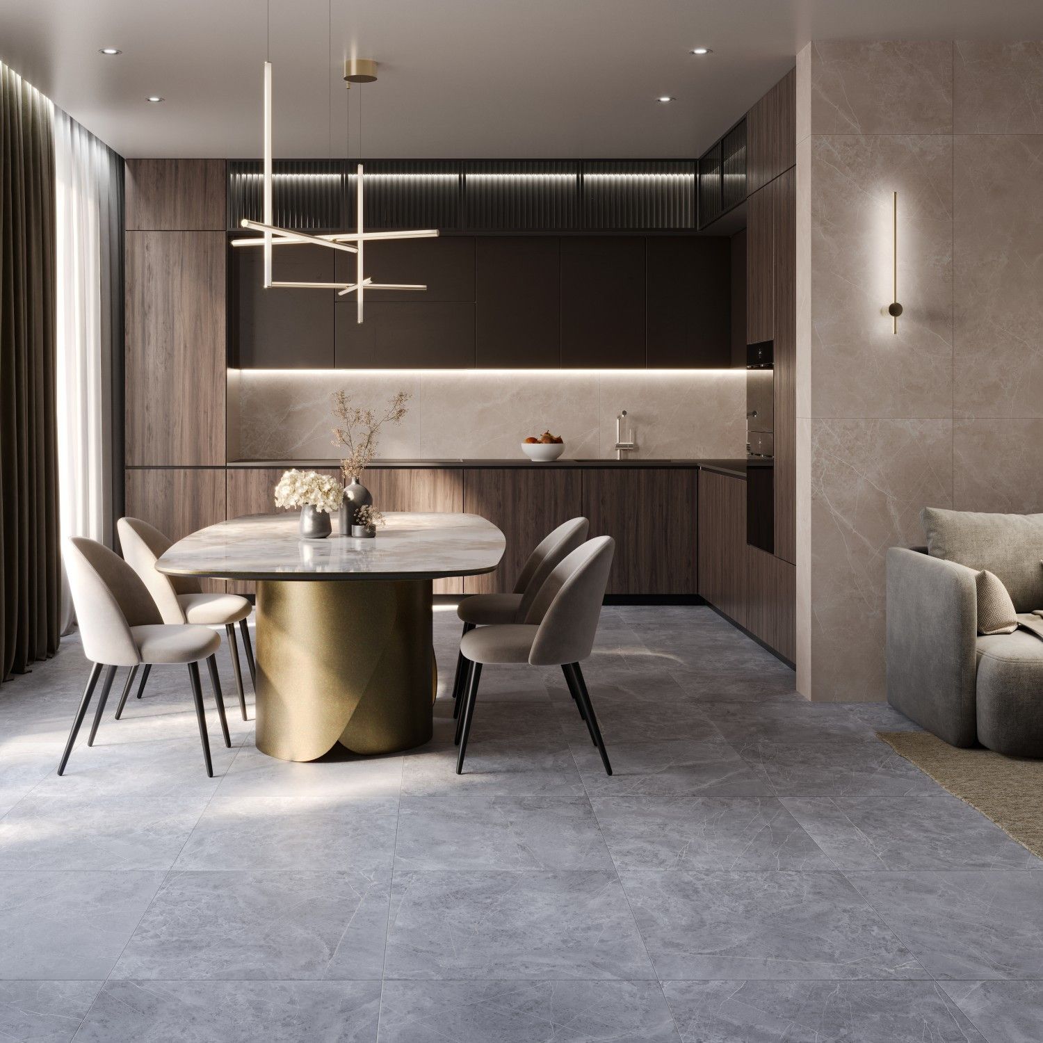 Керамогранит Pieza Ceramica (Пьеза Керамика) Pulpis Beige матовый 60х120 см, PU016012N