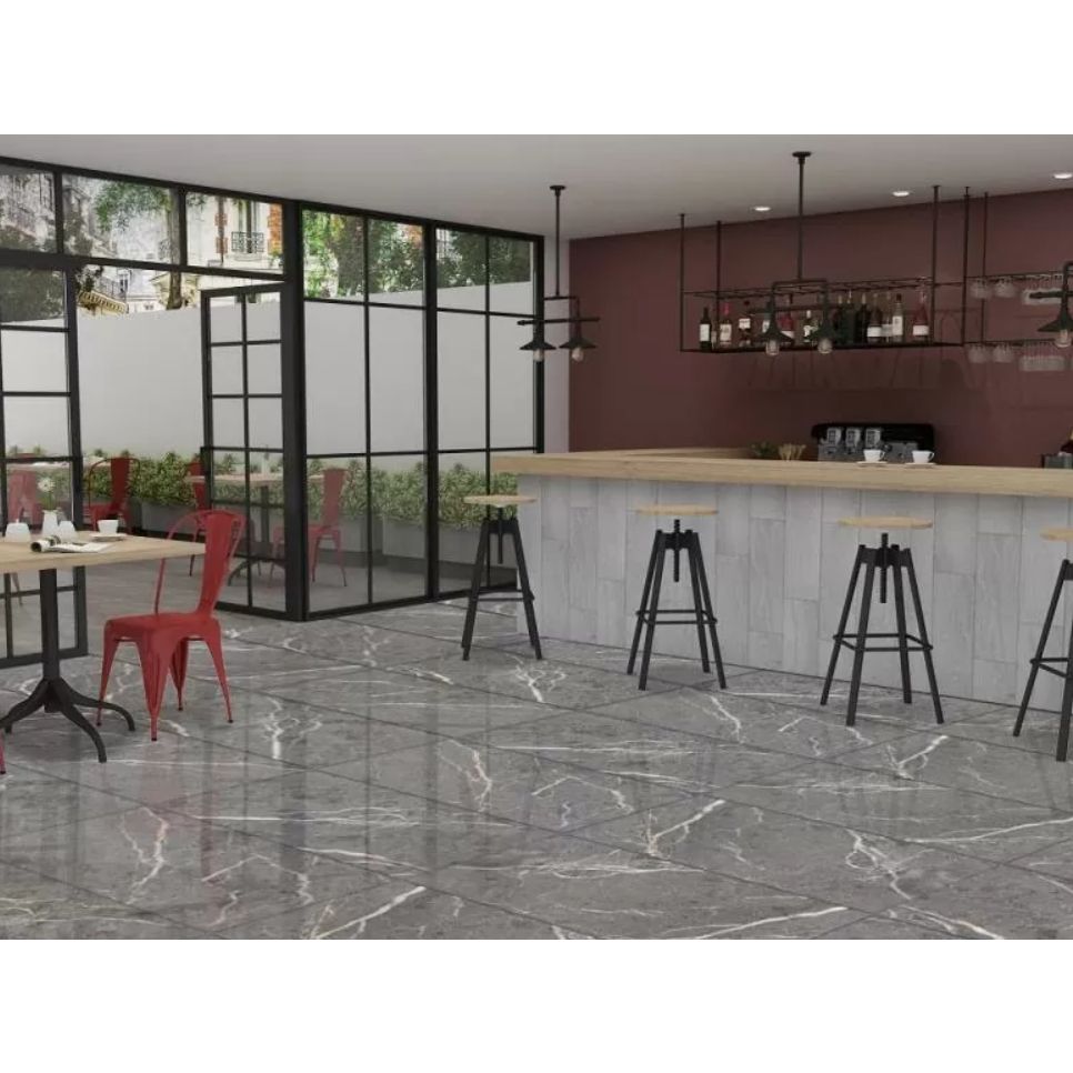 Керамогранит Concor (Конкор) Dark Grey High Glossy 60x120 см, 230107