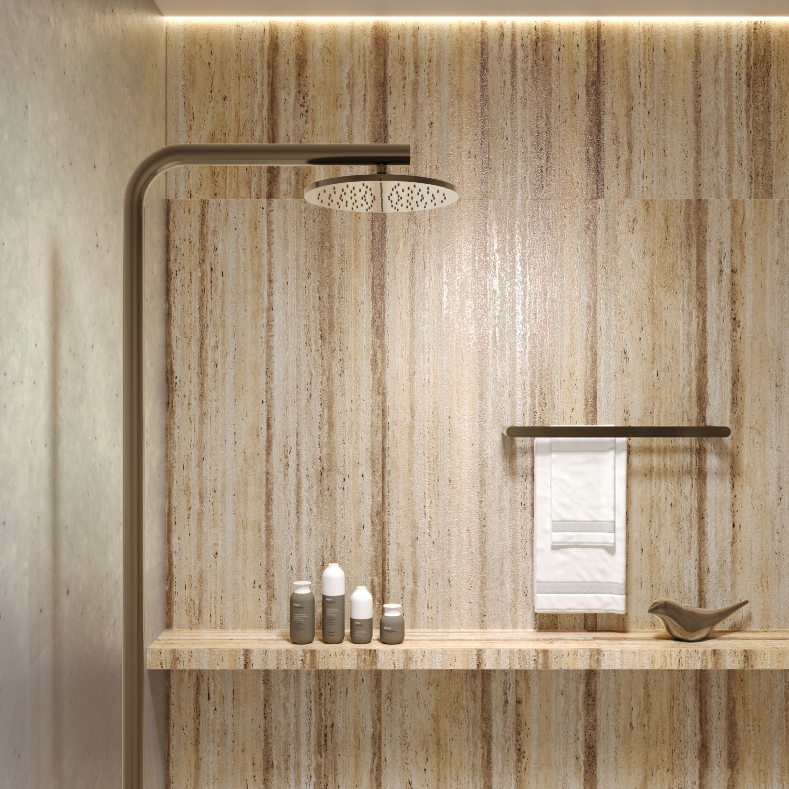 Керамогранит Arcadia Ceramica (Аркадиа Керамика) Rock Travertino Beige Shape + Glue Art 60х120 см, SH1008-G