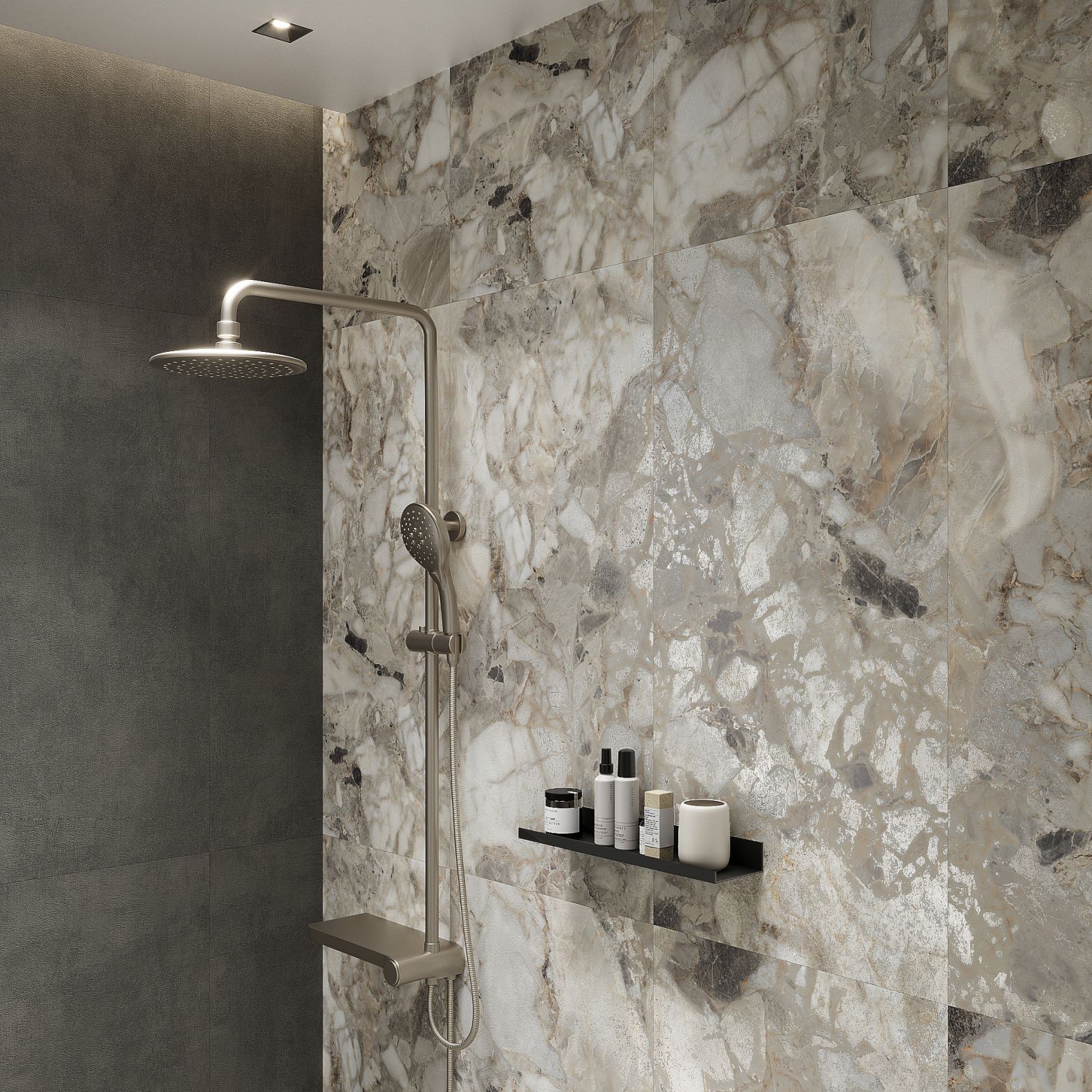 Керамогранит Arcadia Ceramica (Аркадиа Керамика) Aragonite White Shape + Glue 60х120 см, SH1001-G