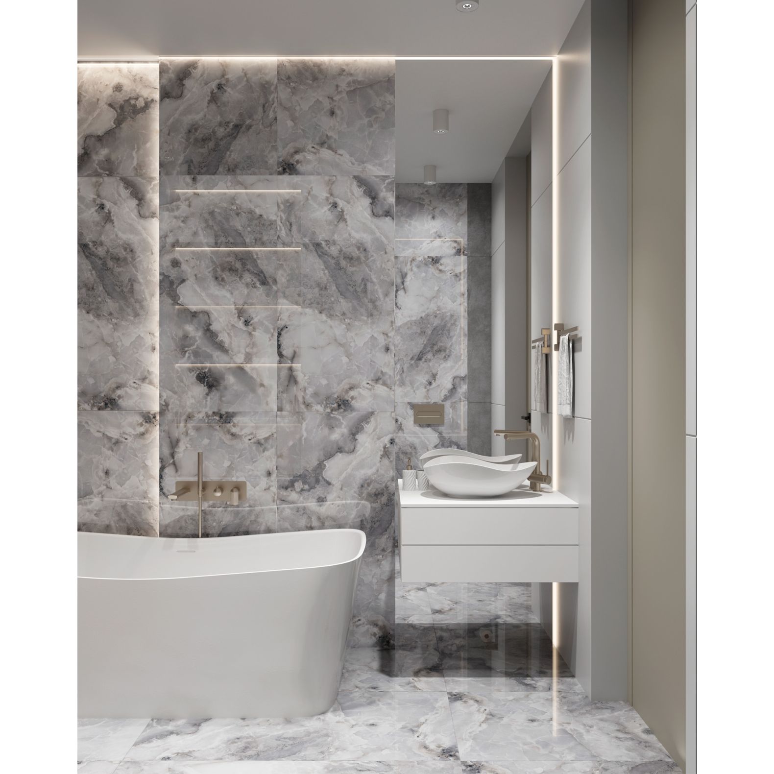 Керамогранит Arcadia Ceramica (Аркадиа Керамика) Invisible Onyx Grey 60х120 см, FP1026-A