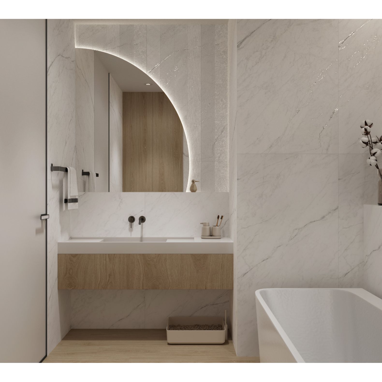 Керамогранит Creanza (Креанза) Montesa White Decor 80х160 см, CZ-GL07-D