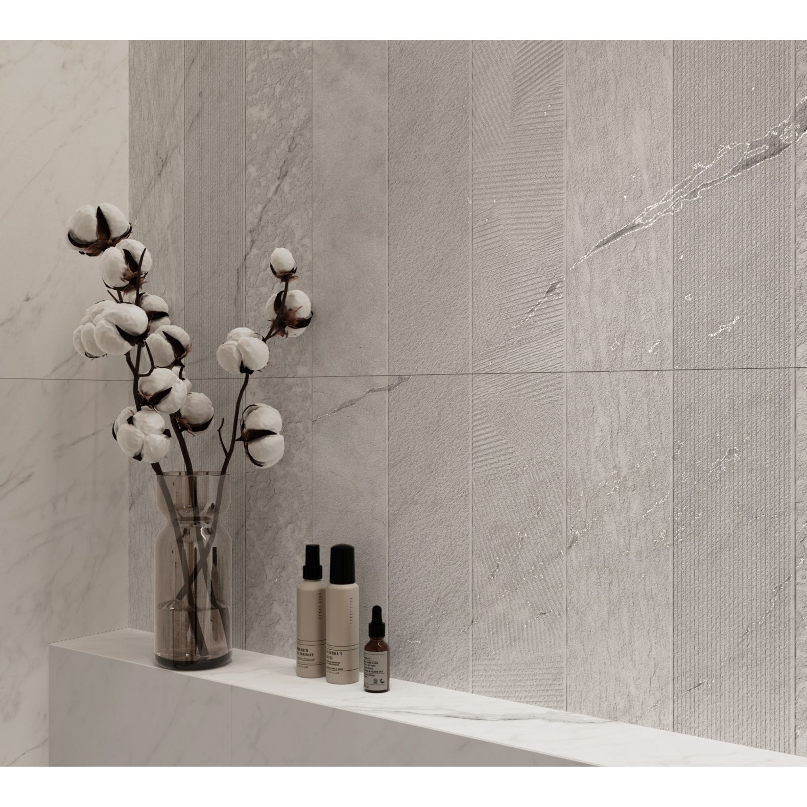 Керамогранит Creanza (Креанза) Montesa White Decor 80х160 см, CZ-GL07-D