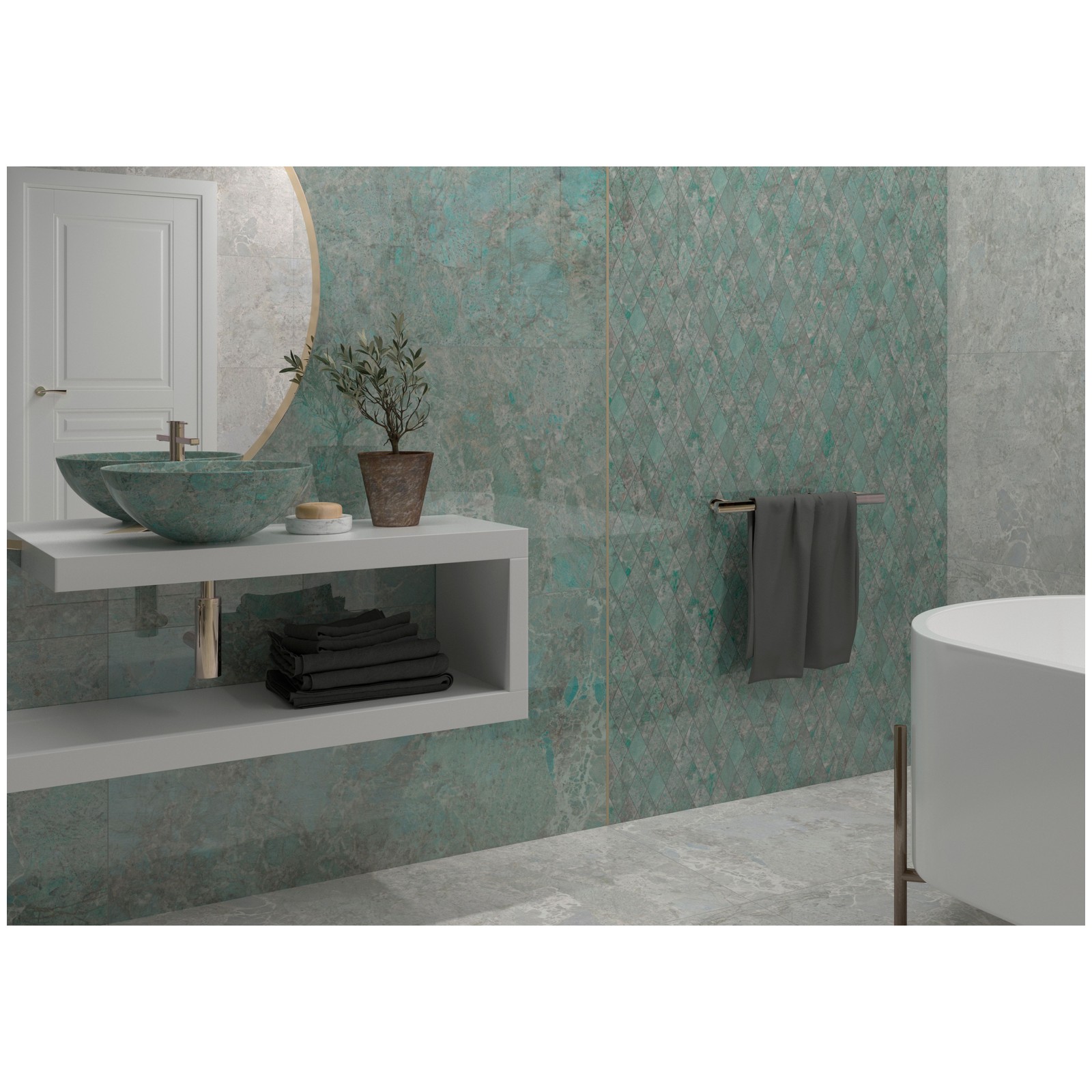 Керамогранит Dune Amazonite 60х120 см голубой полированная 188642