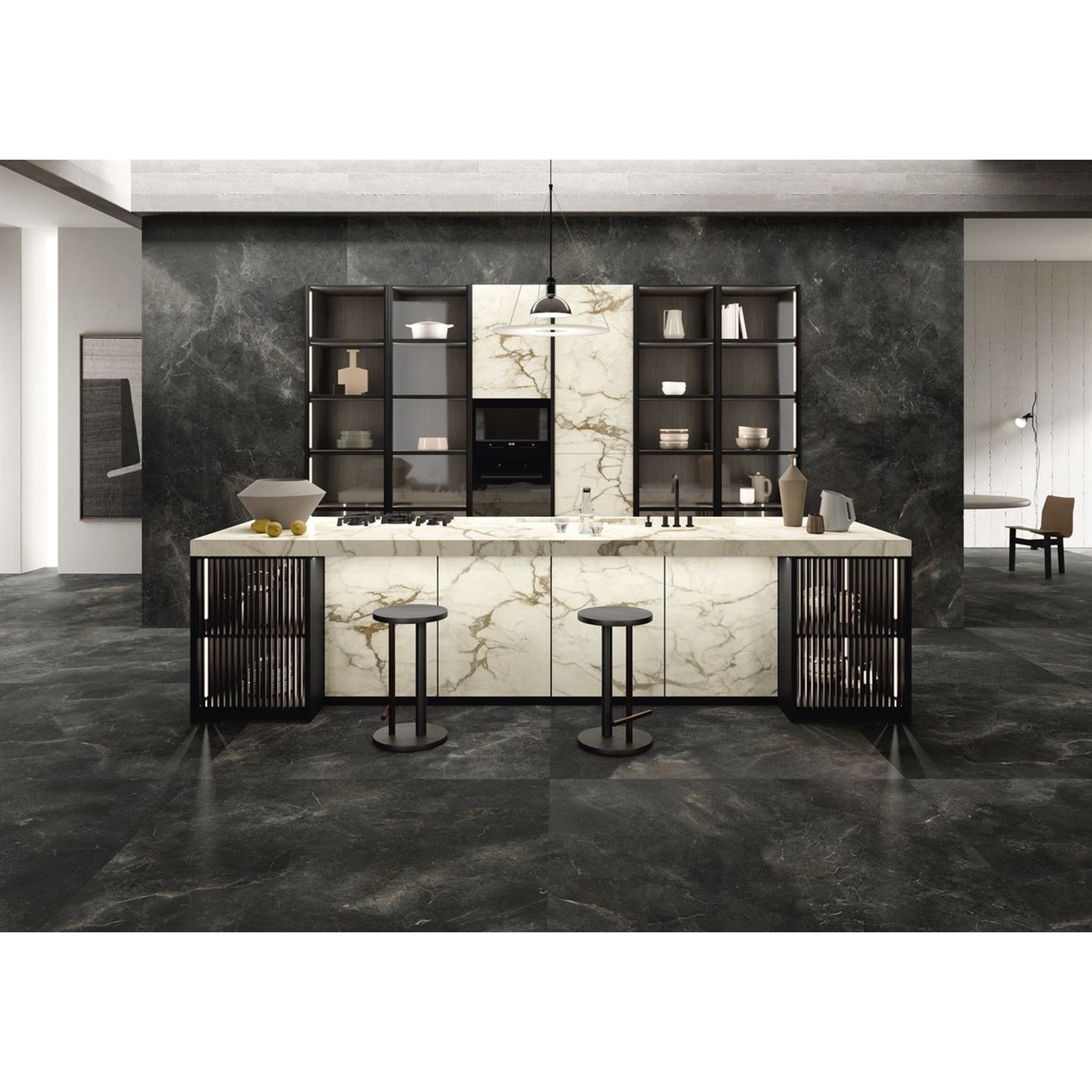 Керамогранит Ariostea Ceramica (Ариостэ Керамика) Ultra Pietre Infinity Black natural 150x300 см, UP6S300682