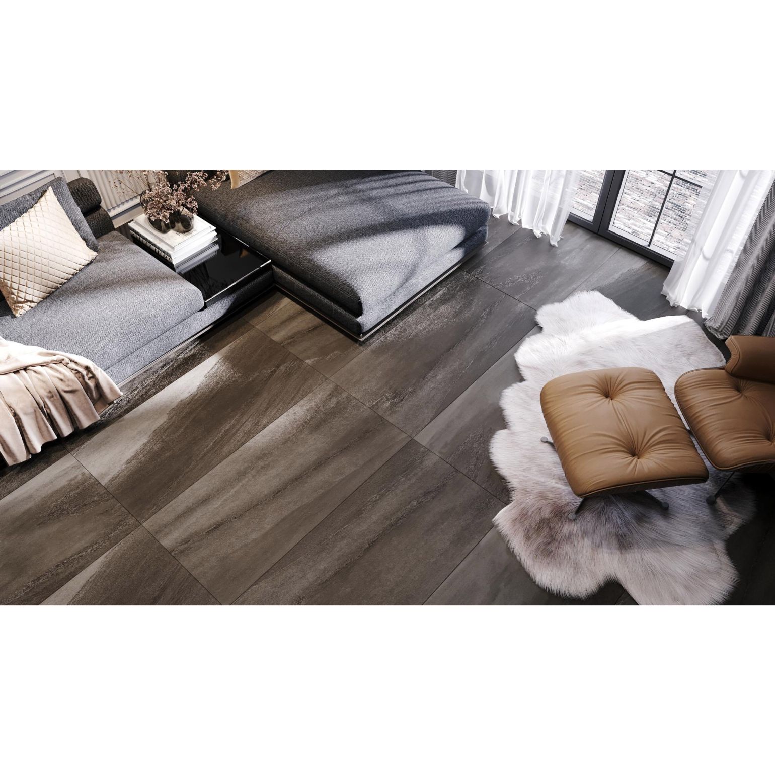 Керамогранит Kerald (Кералд) Damasco Antracite Sugar 60х120 см