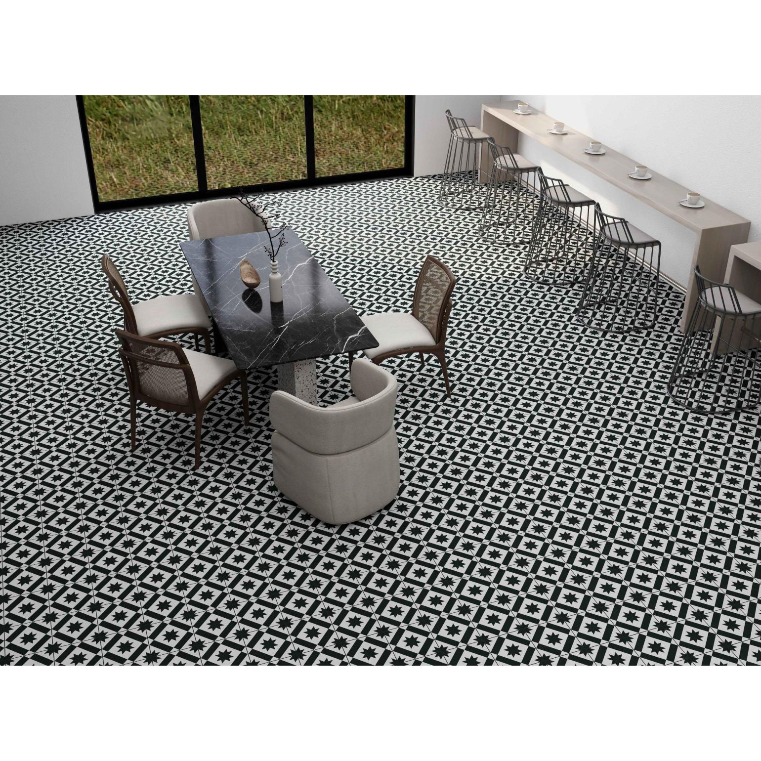 Керамогранит Kerald (Кералд) Kensington Black 20х20 9.5 мм