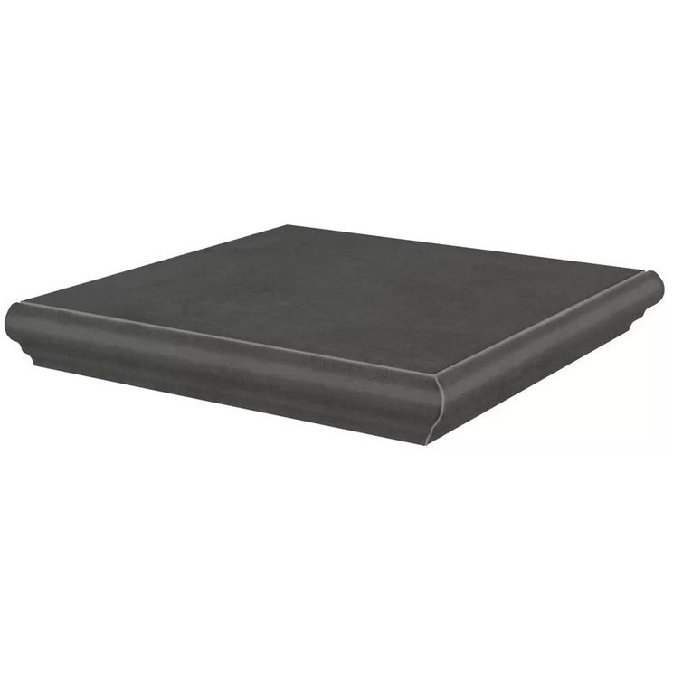 Ступень угловая Kerama Marazzi (Керама Марацци) Хадду серая тёмная матовая 34x34x0,8 см, KM4040G0041NGTA