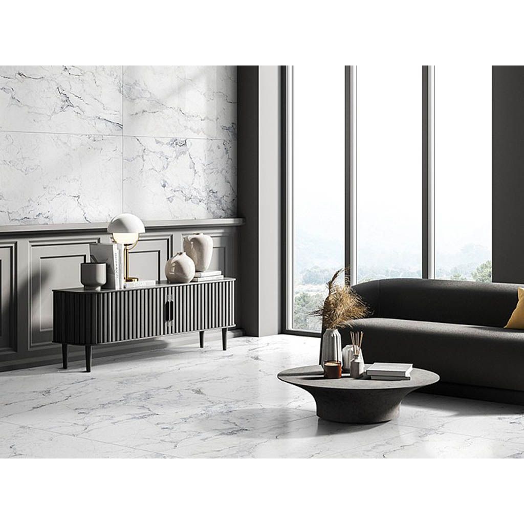 Керамогранит Vitra (Витра) MarbleSystem Бреча Белый лаппатированный R9 ректификат 60x120 см, K948085LPR01VTER