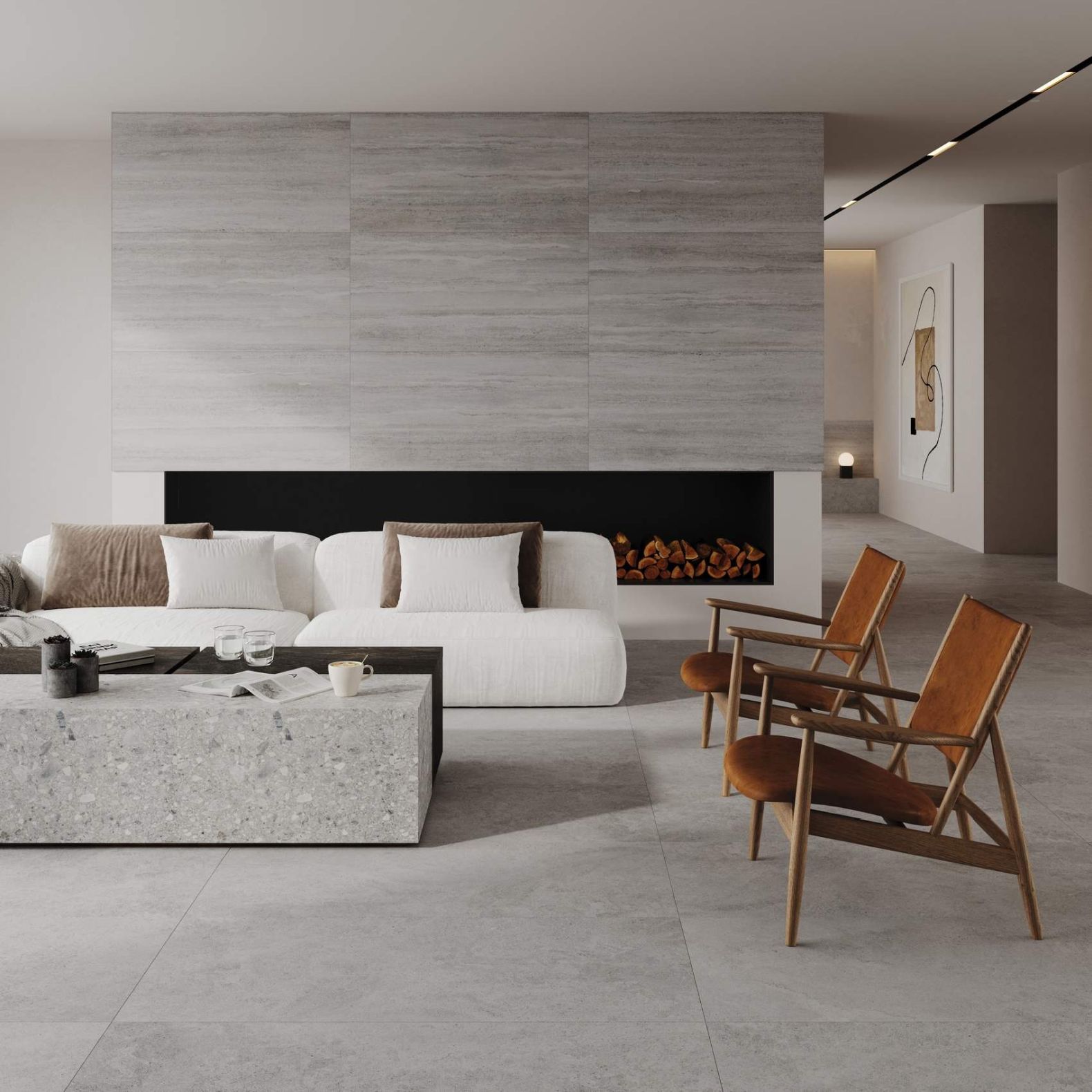 Керамогранит Vitra (Витра) StoneSystem ДекоТравертин Сильвер матовый R10A 60x120 см, K948104R0001VTER
