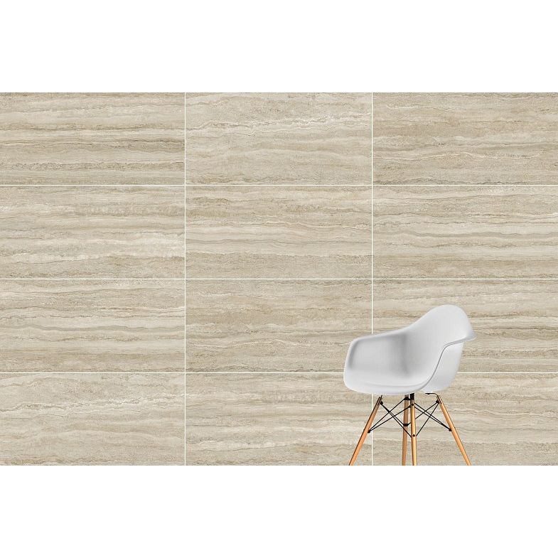 Керамогранит Vitra (Витра) CityStone Травертин Линейный матовый R10A 7 ректификат 60x120 см, K951847R0001VTEP