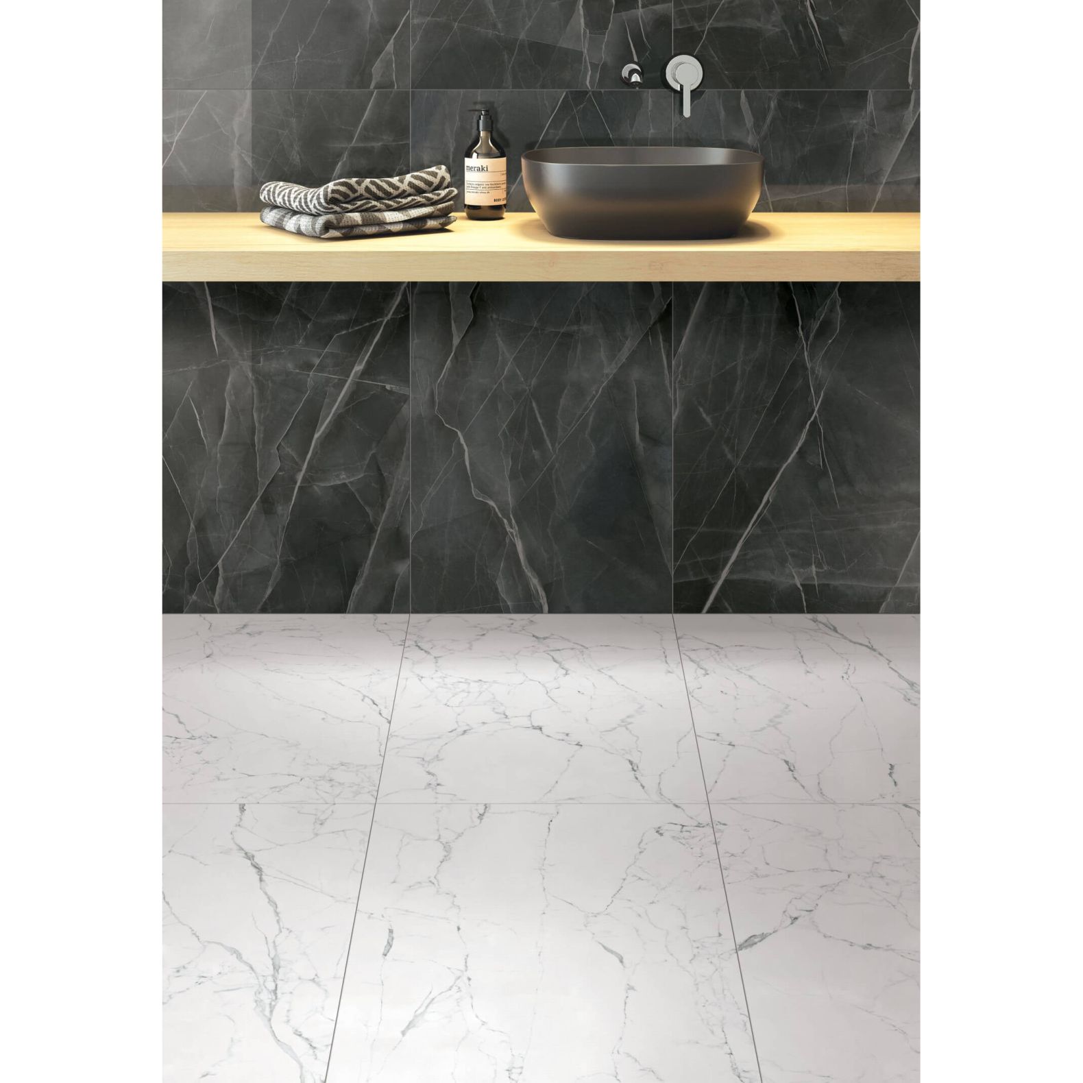 Керамогранит Vitra (Витра) CityMarble Калакатта Блэк лаппатированный R9 60x60x0.8 см, K951838LPR01VTET